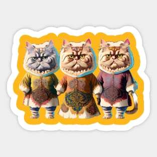 Victorian Court Cats Sticker